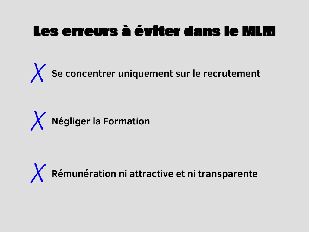 Les erreurs à éviter dans le Marketing Multi Level